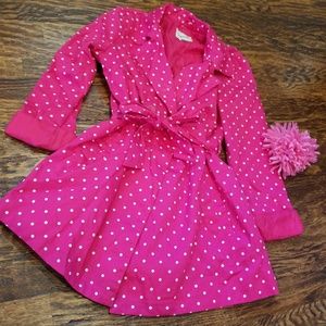 Cherokee Hot Pink and White Dot Over Coat